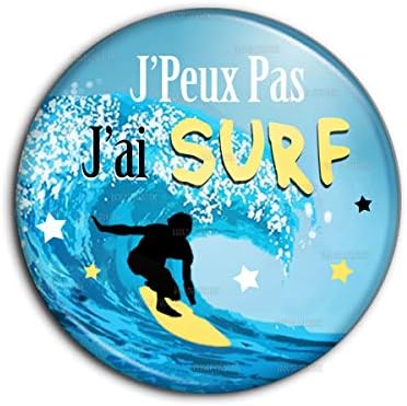 Badge 38mm J Peux Pas J Ai Surf Planche Surfeur Vague Humour Excuse Alibi Idee Cadeau Pins Bouton Epinglette Amazon Fr Bijoux
