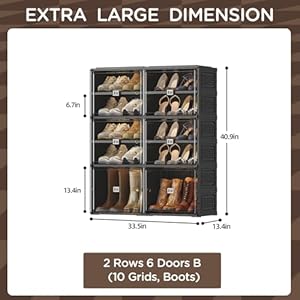 Black shoe rack organizer cabinet for closet entrywayclear shoe storage boxes stackable sneaker storage with door easy assembly shoe cabinet with lids large 5 tiers 20 pairs  urban country home decor