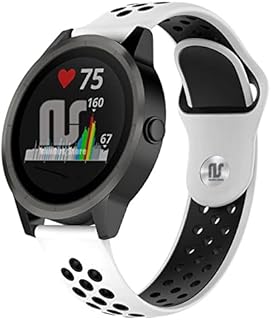 Pulseira extra para Garmin Forerunner 245/645 Music/Vivomove/Vivomove HR and Active 3 (Branca com preto nk)  
