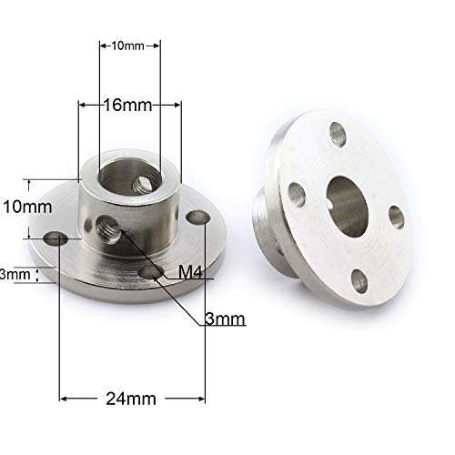 Magic&Shell 2-Pack 10Mm Flange Shaft Coupling High Hardness Metal Axis Bearing Fittings Diy Model Accessory Rigid Flange Guide Shaft Coupler Motor Connector #TOP1