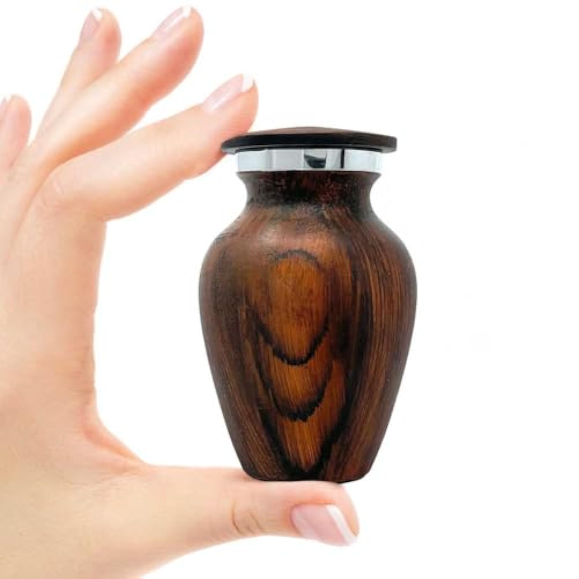 Small Keepsake Urn for Human Ashes - Cherry Wood Appearance