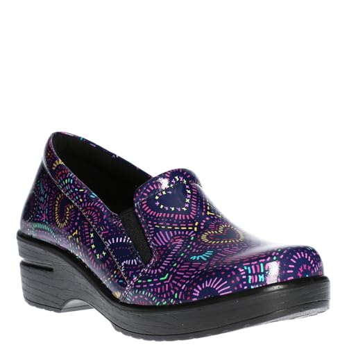 Image of Easy Works by Easy Street womens Leeza loafers shoes, Purple Multi Patent, 7.5 US