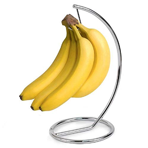SUNNEE Banana Hanger Stainless Steel Banana Hanging Bracket Flat Wire Banana Holder Tree Stand (silvery)