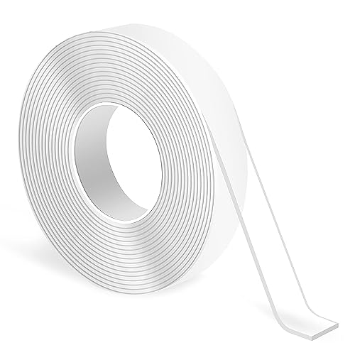 Oruiiju Double Sided Tape Heavy Duty Traceless Removable Reusable Washable - Multipurpose, transparent, 5M