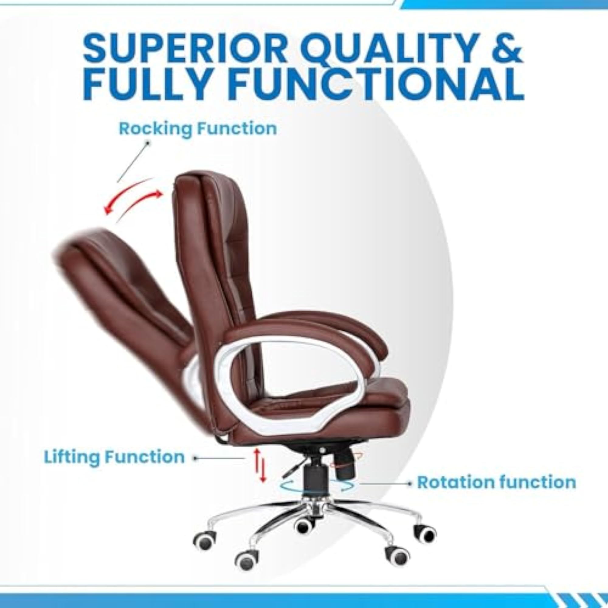 Leatherette Office Chair with Cushioned Arms & Seat