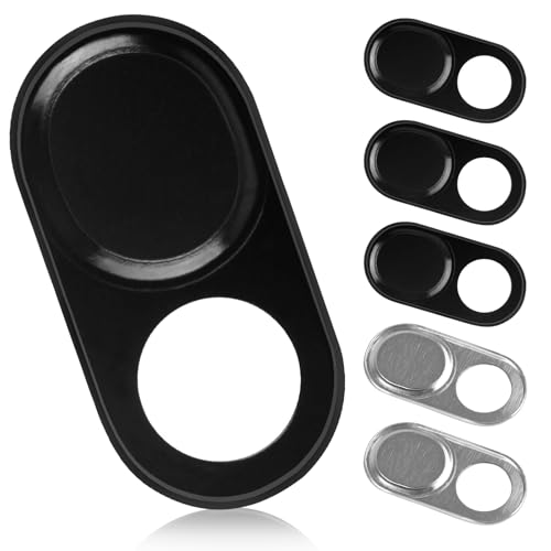Ninsula 6 Pack Laptop Camera Cover Slide, 0.023 Inch Ultra-Thin Webcam Cover, Phone Camera Cover Fits Most Laptop, Desktop, PC, Tablet, Smartphone(Black and Silver)