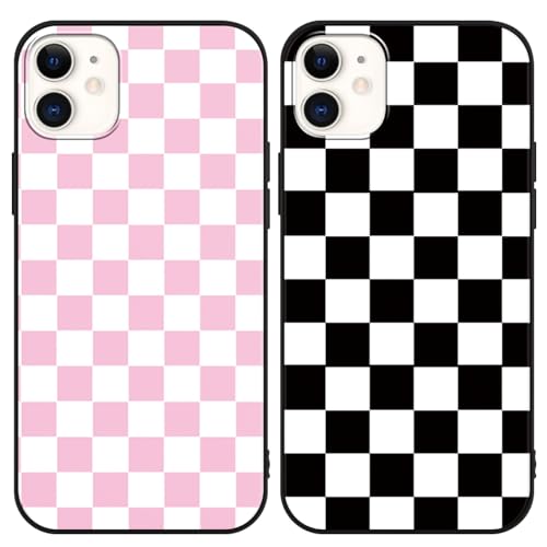Coque silicone iPhone 11 antichoc et anti-rayures mince motif damier rose