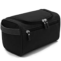 Viulvuk Multi-Functional Extra Large Cosmetic Bag for Women | Makeup Pouch for Travel | Toiletry Bags with Hook for Hanging | Waterproof Grooming Kit Storage Pouches for Men (Black)