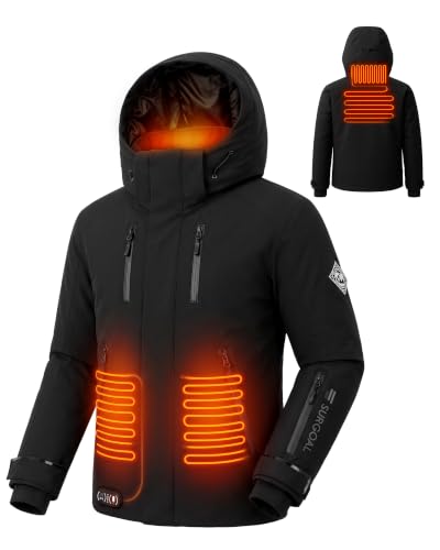 SURGOAL Heated Jacket for Men with 7.4V Battery Waterproof Ski Shell