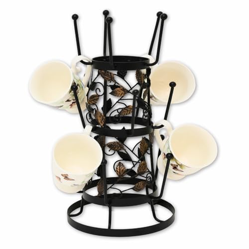 Maypes Mug Tree – Coffee Mug Tree Stand – Sturdy Coffee Mug Organizer Rack for Countertop, Kitchen – Modern Leaf Mug Organizer – Stylish and Functional Mug Hanger for Tea Cups, Espresso Cups, Mugs