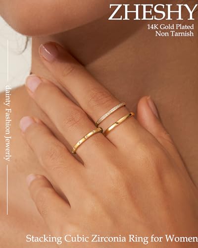 ZHESHY Stackable Gold Rings for Women That Don't Tarnish Rings - image 2