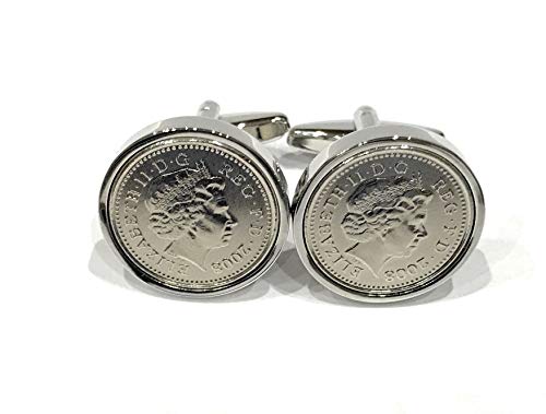 Gemelos con moneda de cristal para 15 aniversario de boda de 15 años de cristal de cumpleaños y aniversario 2005