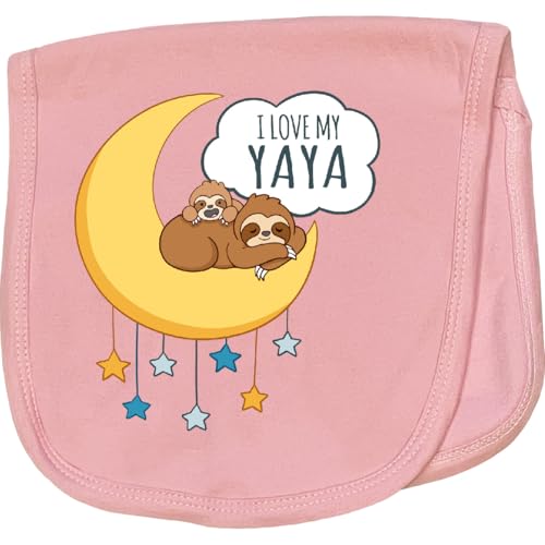 inktastic I Love My Yaya Baby Burp Cloth Pink 453cf