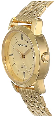 Sonata Analog Champagne Dial Women's Watch NM87018YM01/NN87018YM01 - Image 2