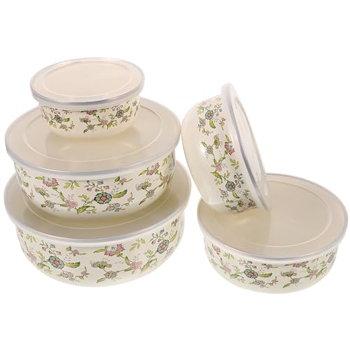 Set de 5 Tazones esmaltados con tapas miniatura 1