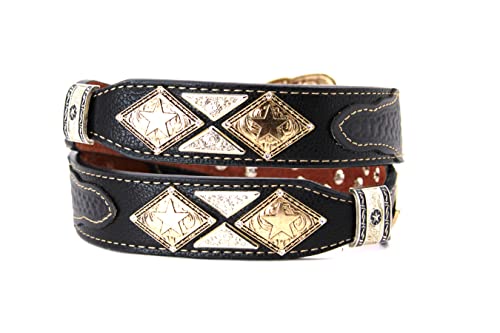 Mens Western Concho Leather Belt Longhorn Horse Rooster Sheriff Hardware Cowboy Belt2