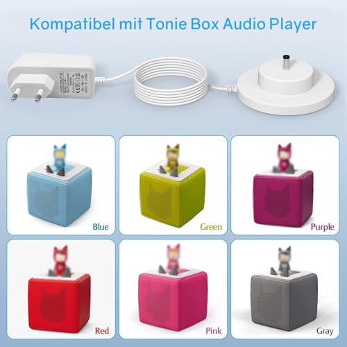 Powice 9V ladestation für toniebox, Ersatz für Toniebox Original Ladekabel Kompatibel mit für Tonie Box Audioplayer Kann,1,8M