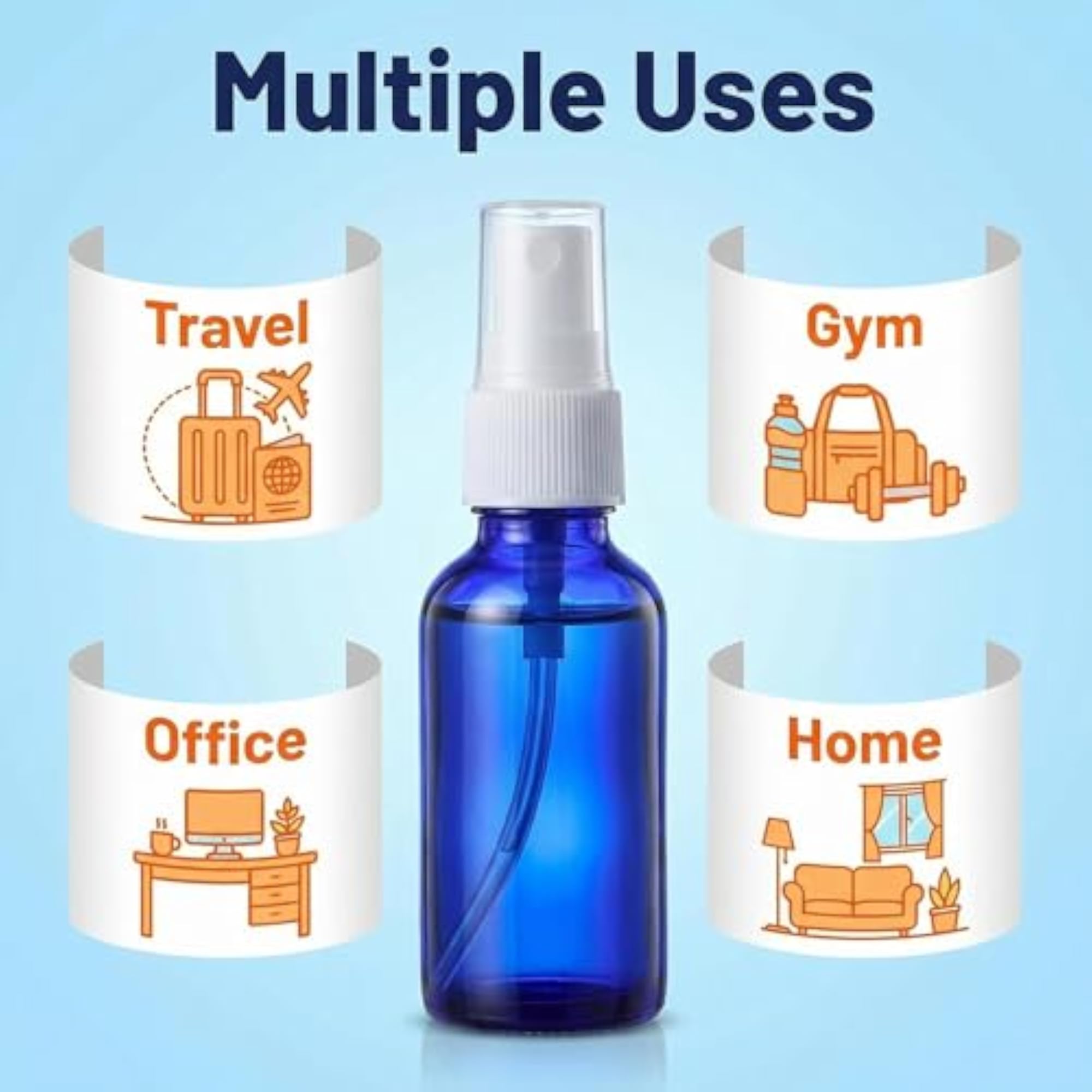 10Ml Glass Nasal Spray Bottles, 6Pcs