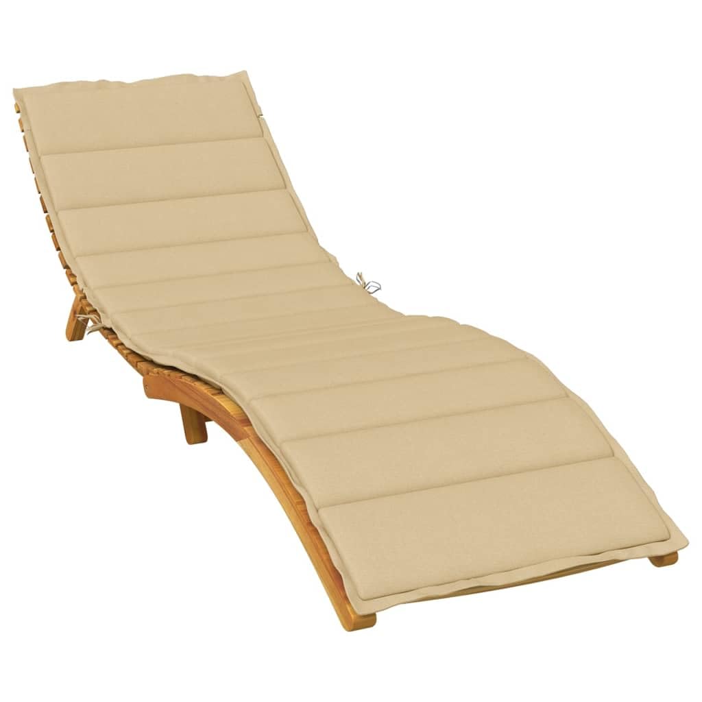 vidaXL Cojín para Tumbona Tela Beige Melange 200x50x4 cm, cojín de Exterior, cojín Asiento de jardín, cojín para Muebles de jardín, cojín de jardín
