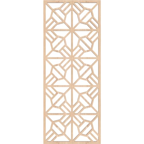Image of 9 3 /8 inchW x 24 3 /8 inchH x 1 /4 inchT Auburn Decorative Fretwork Wood Wall Panels, Red Oak