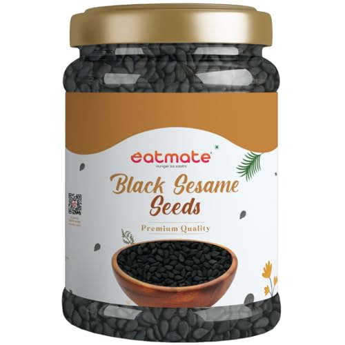 Image of Eatmate Premium Black Sesame Seeds 1 Kg | Raw Kala Til Seeds for Eating, Cooking & Baking | Nutrient Rich Indian Spice | Pure Natural Black Til | High Calcium & Antioxidants Whole Sesame
