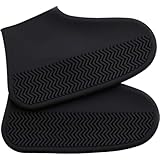 Veesper 1 Pair Rain Waterproof Shoe Covers, Anti Slip Waterproof Shoe Covers, Silicone Shoe Protector Covers, 11.8 Inch Sole Rain Shoe Covers Washable Shoe Covers Reusable for Women Men