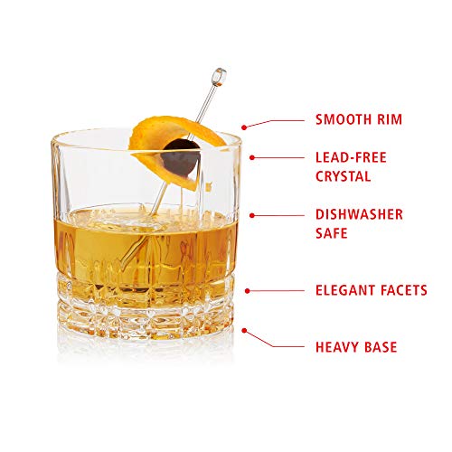 Spiegelau Perfect Serve Single Old Fashioned Glass Set Of 4 - Lowball Cocktail Glasses, European-Made Crystal, Dishwasher Safe, Professional Quality Cocktail Glass Gift Set - 9.5 Oz #TOP2