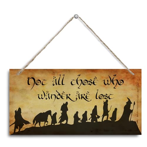Inspirational Wood Sign, Not ALL Those Who Wander are Lost Sign, Decorative Hanging Wall Plaque Wood Sign, Farmhouse Wall Decor, Home Office Decor, Vintage Decor for Cafe Coffee Bar Pub