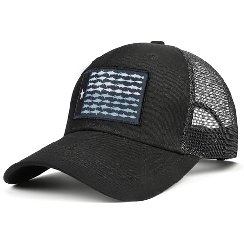 Image of Adjustable State Flag Trucker Hat Mesh Baseball Cap with Embroidered Patch for Men Women