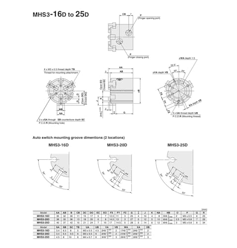 Pince pneumatique industrielle double action pour bras robotisé