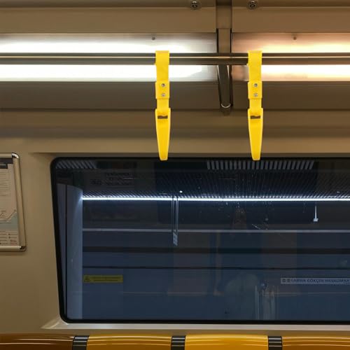 Agarre seguro de plástico amarillo con diseño elegante para transporte público moderno 7
