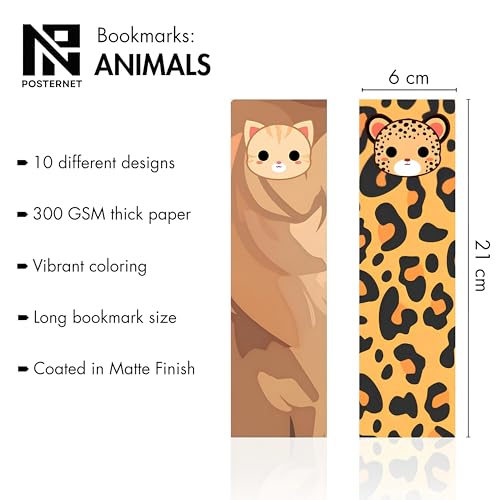 Image of Posternet Bookmarks For Book Lovers Set Of 10 Pcs Designed Theme Printed Bookmark (Pack of 10)