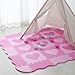 Tamiplay Foam Play Mat for Kids, 25pcs Square Interlocking Puzzle Floor Mat, Baby Toddler Playmat with Fence - Pink Heart