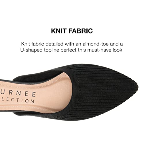 Image of Journee Flat Knit Mules for Women - Closed Pointed Toe Slip-On Shoe - Comfortable Aniee Slide