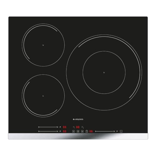 Aspes Placa de Inducción Cristal negro AI3601SB32. Potencia máx. 7400 W, 3 Zonas de Cocción, Niveles de Cocción, Control Slider táctil, Función Turbo, Bloqueo y Autodesconexión de Seguridad