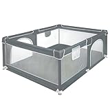 [Sûr et durable] - La conception de la structure durable garantit que la clôture est durable et résiste aux longues heures de jeu de votre bébé, le fond est fixé par une ventouse puissante pour s'assurer que la clôture est fermement attachée au sol, offrant à votre bébé un espace de jeu sûr et stable. Une telle conception garantit la sécurité de bébé pendant les ébats