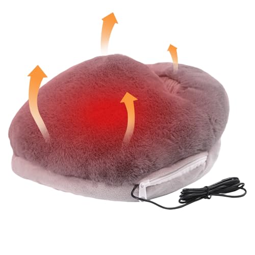 Calentadores de pies – Cojín térmico grueso portátil, calentador de pies USB de larga duración, almohadilla térmica aislada suave con temperatura ajustable | Comodidad acogedora para mujeres hombres