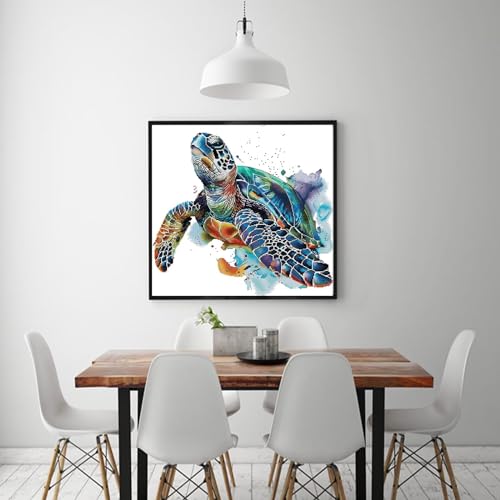 Image of ITSTITCH Stamped Cross Stitch Kits - Full Set of Embroidery for Beginners or Adults,14 CT 2 Strands DIY Turtles Patterns Counted Arts Craft 20x19 inch
