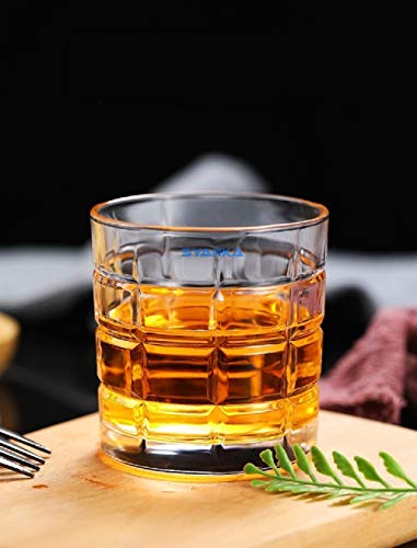 Image of SYANKA Italian Premium Square Design Big Glass Whiskey Glasses Set of 2, Clear, 310ml