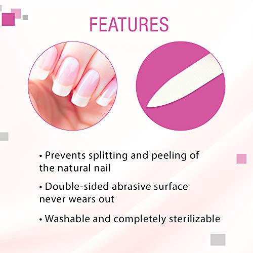 Nail Tek Crystal File Double-Sided With Fuchsia Companion Case, Mini File 3", Professional Fingernail File For Manicure Pedicure, Keep Nails Trim And Smooth, No More Nail Jagged Edges #TOP3