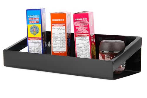 Image of Namani Single Shelf Wall Shelf - Heavy-Duty Metal Wall Mounted Shelve for Storage -Wall Shelves for Garage, Living Room, Bathroom Floating Shelf Kitchen - Wall Mounted Shelves (Black)