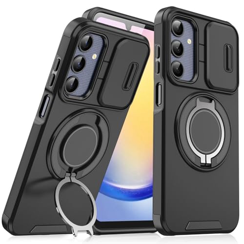 Coque Samsung S22 évitez les chutes avec l'anneau coulissant rigide noir
