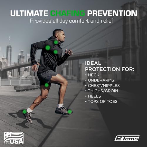 Image of 2Toms SportShield, All-Day Anti Chafe and Blister Prevention, Waterproof | Soothing Anti-Chafe Prevention for Chafing & Skin Irritations