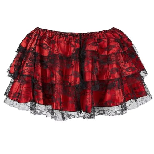 Röcke Damen Mini Skirt Lack Rock Retro Burleske Steampunk Spitze Sexy...