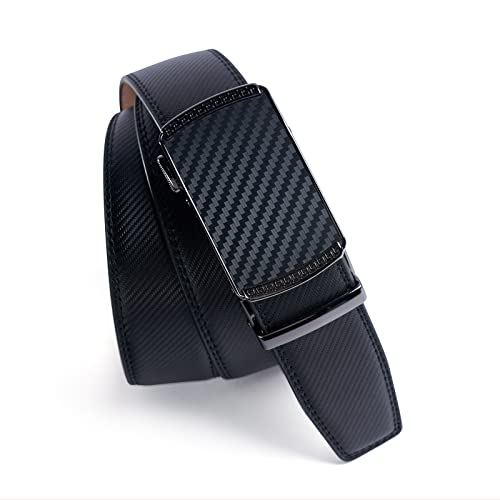 28–68" Ratchet Genuine Leather Men’s Dress Belt Automatic Big & Tall Classic Smooth Trim-to-Fit Gift3