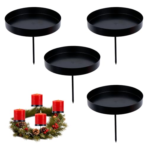 Joxessaien Kerzenhalter Adventskranz Schwarz 4er Set,...