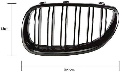 Front Bumper Hood Kidney Grill Replacement Dual Slat Sport Grilles for BMW 5 Series E60 E61 2003-2009 Matte Black