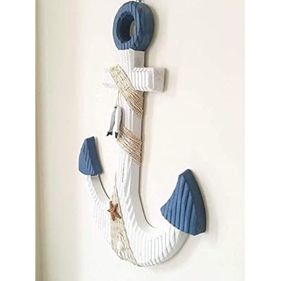 T&Garice Hanging Nautical Wooden Anchor Wall Decor,18''H,Rustic Anchor Wall Art Sculpture Beach Theme Home Decoration… 41M o2a3uCL. SS400