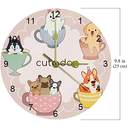 Horloge murale chien silencieuse pour apaiser la chambre des enfants et la maison
