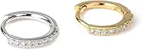Kit 2 Piercing Nariz Orelha Cartilagem Argola Cravejado Strass 7mm Original Lcsloja
